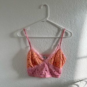 Y2K inspired lace princess polly cropped cami